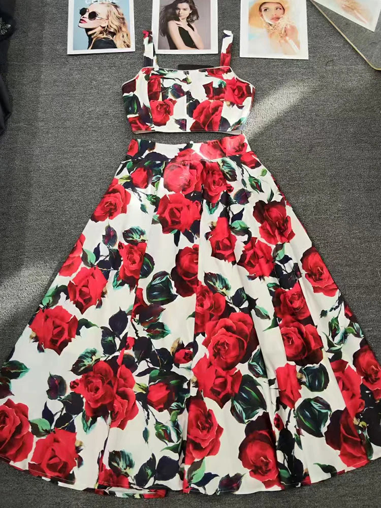 Vintage Roses Print Dolce Vibe Set