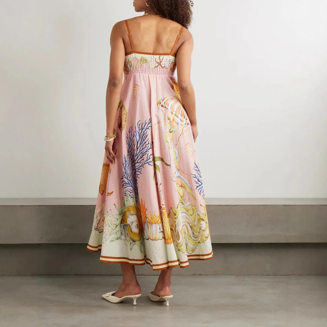 Summer Printed Long Midi Dress