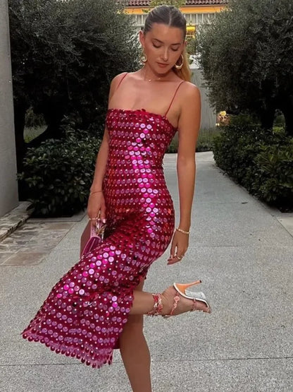 Beaded Irregular Dress Sequin Party