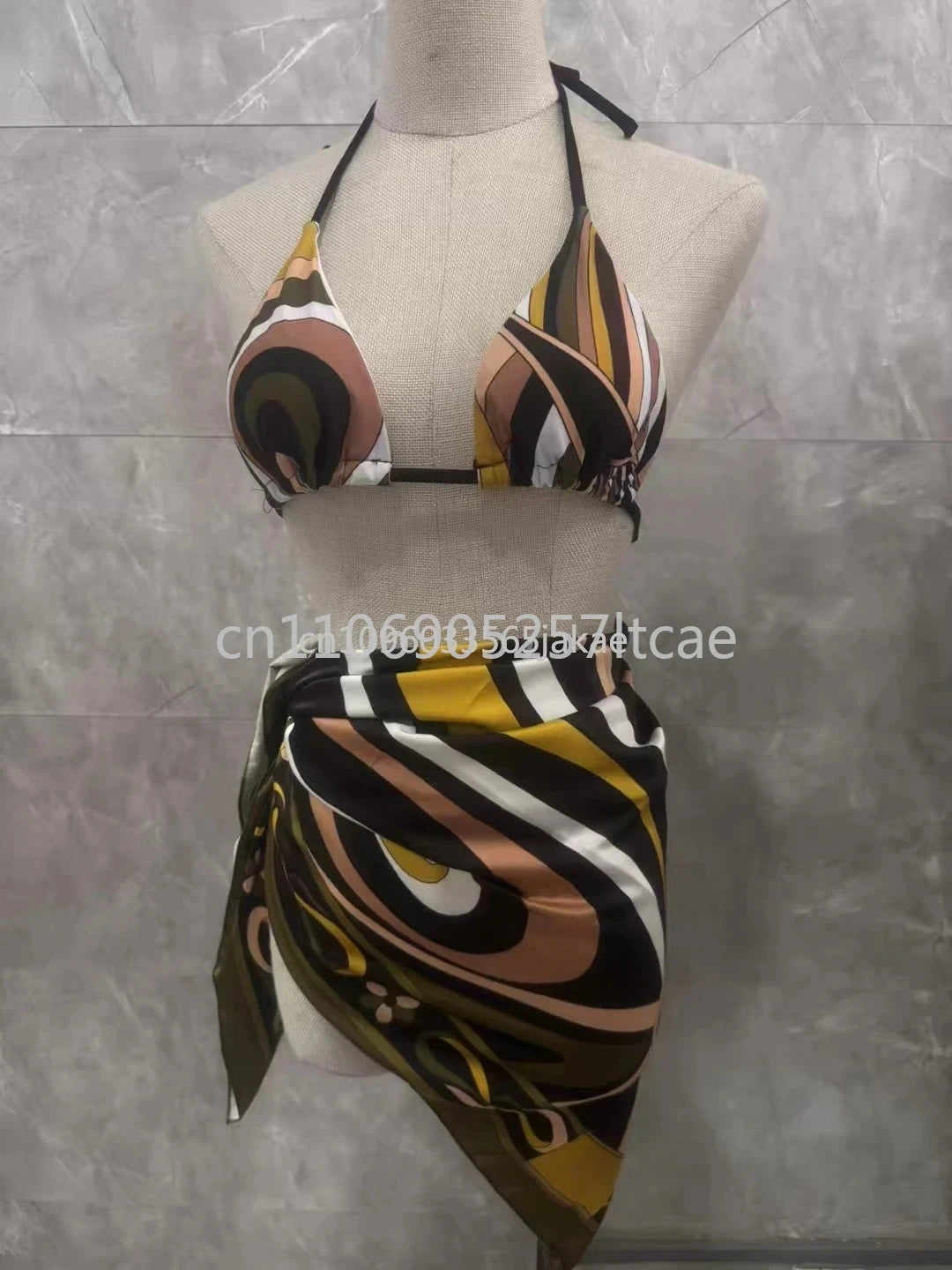 Luxury Design Pink Scarf Swimsuits