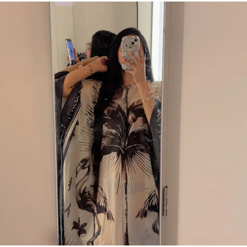 Posh Kaftan Palm Flamingo - Shellss