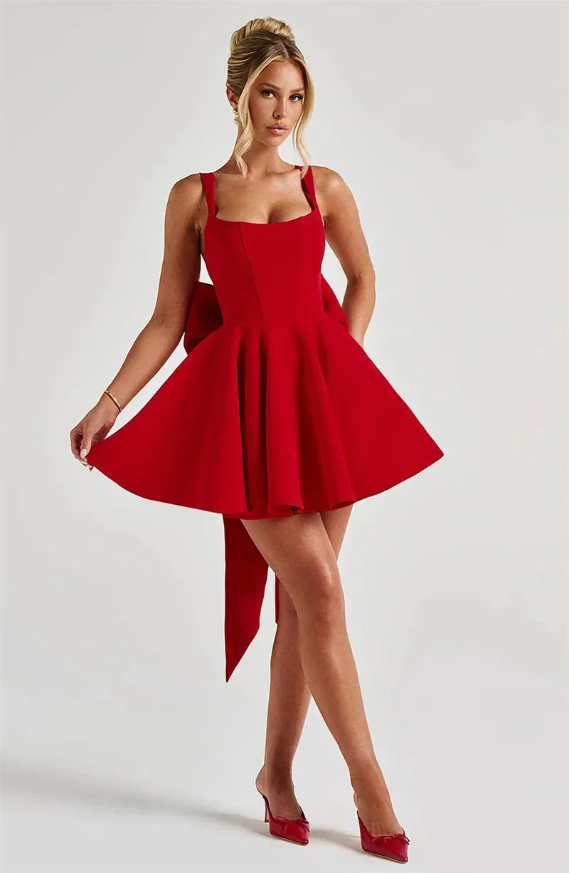 A Line Bow Corset Dress