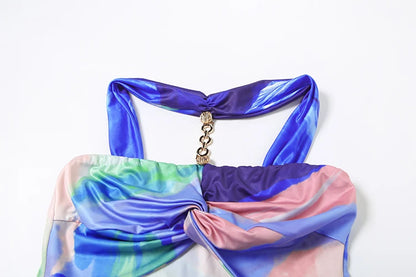 Colorful Mini cut out Dress