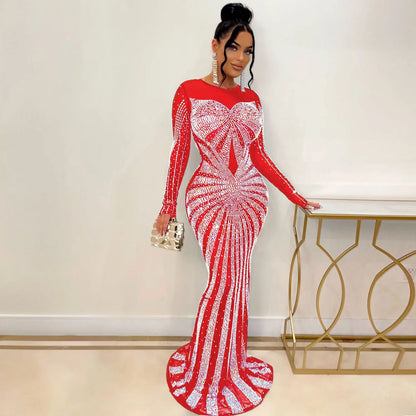 Rhinestone Crystal Mesh Dress