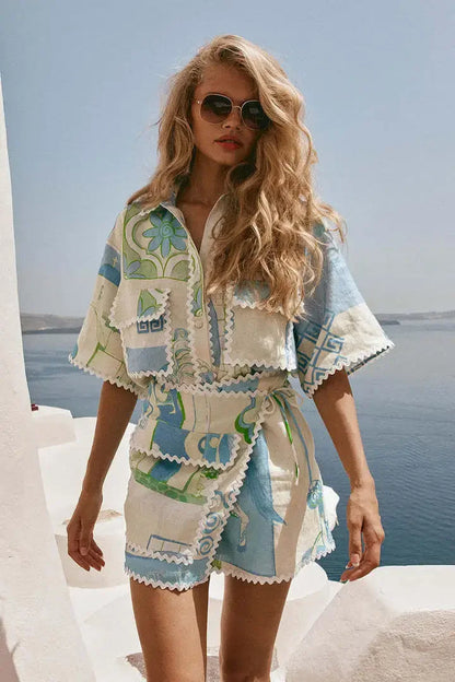 Greece Skorts shorts Set