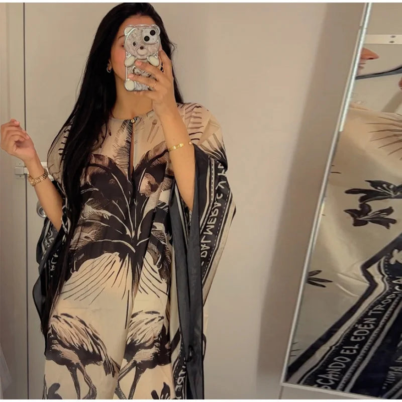 Posh Kaftan Palm Flamingo - Shellss