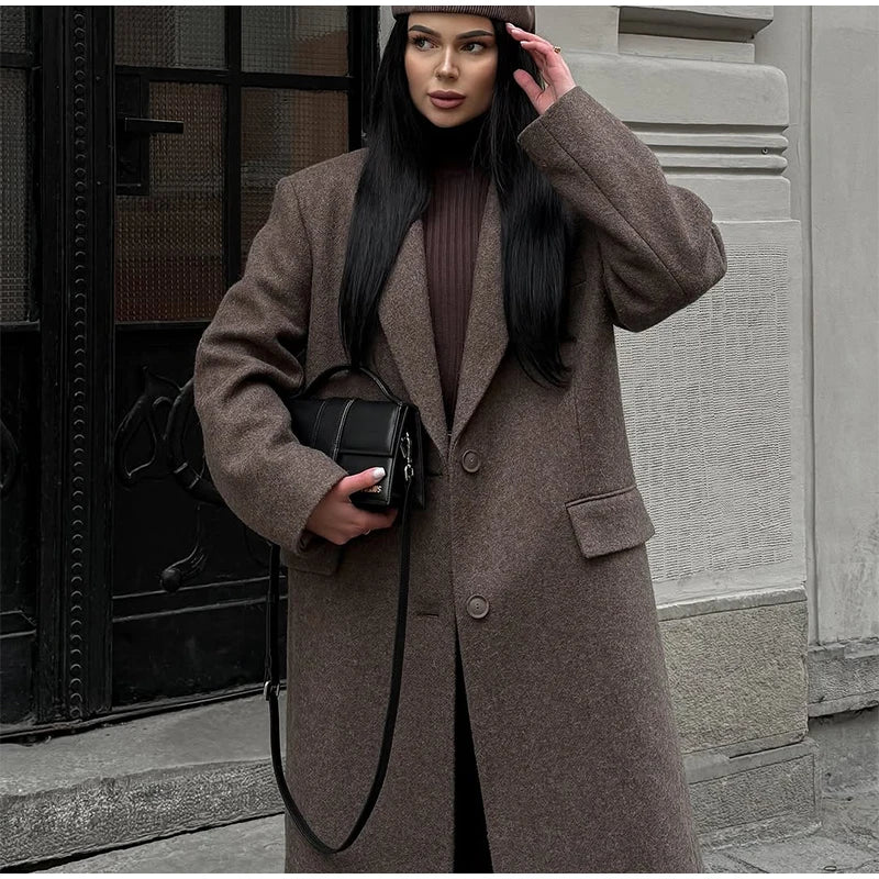 LONG Chic woolen coat