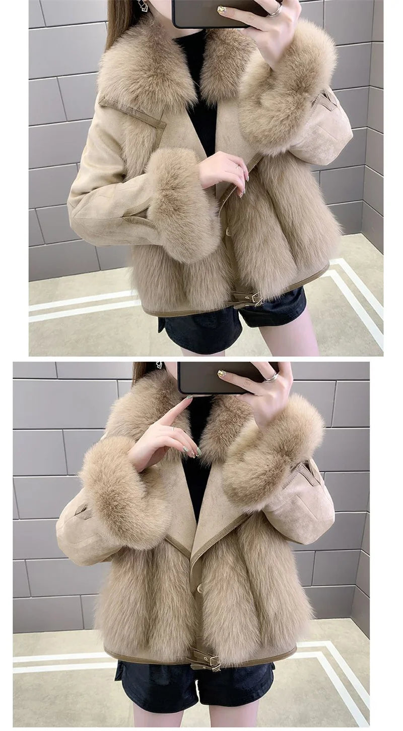 Women's Short Faux Coat Autumn Winter Imitation