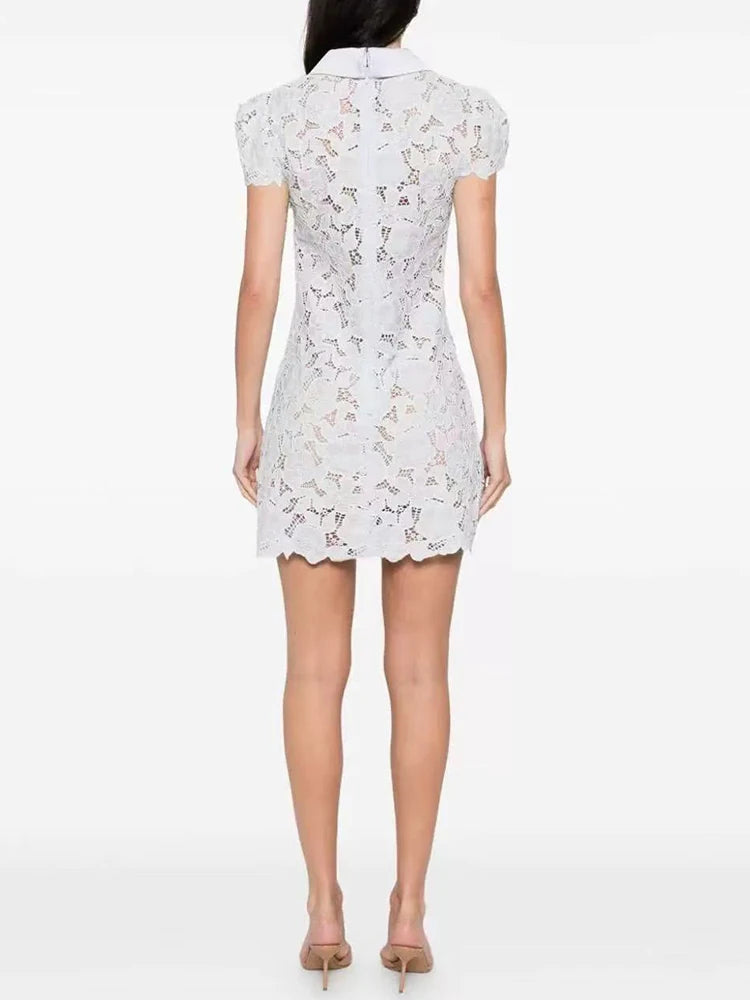 Blue Flower Embroidery Dress
