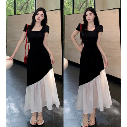 Black and White Elegant Long Dress