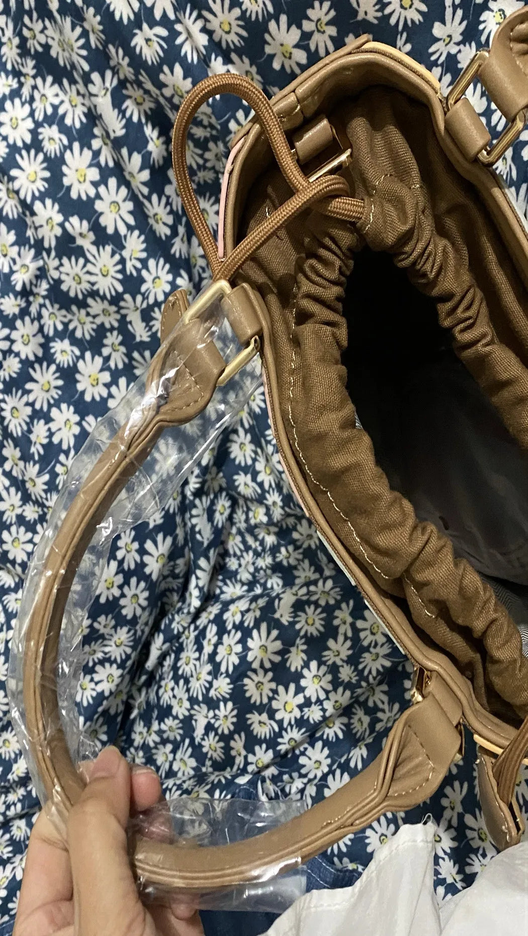 Luxury leather bag colorful Tote