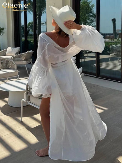 Trendy Loose White 2 Piece set white shorts and cover