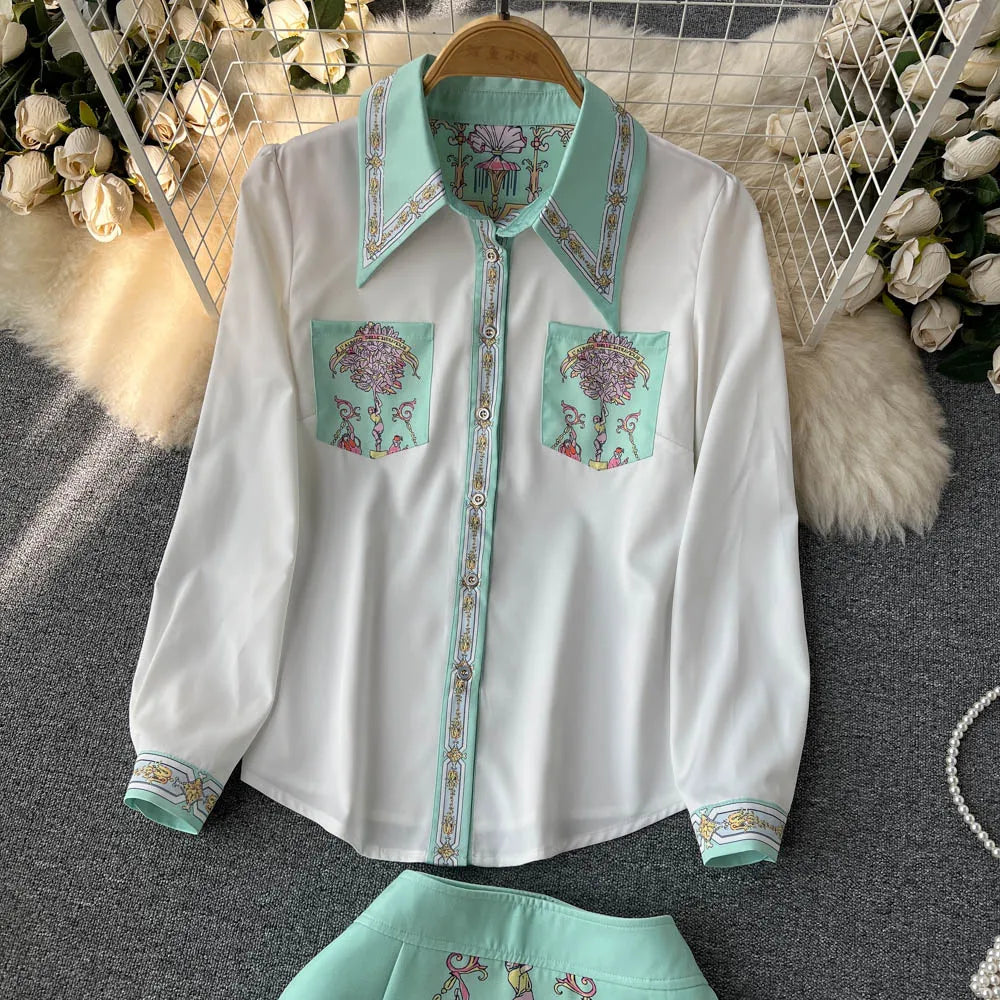 Vintage Bohemian Skirt Set