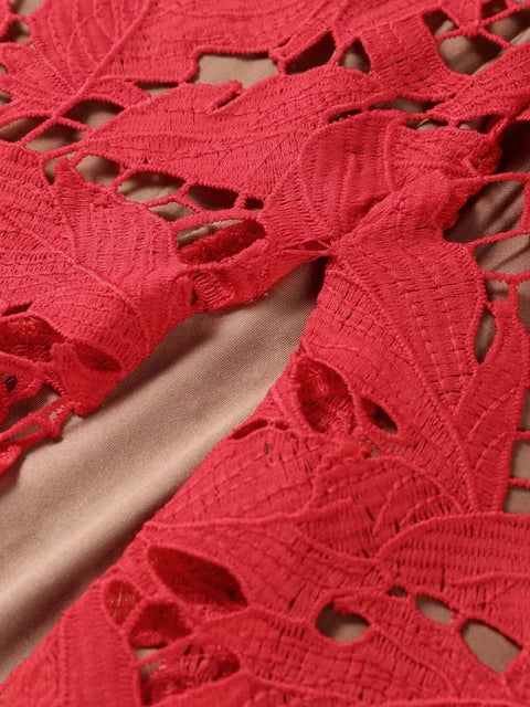 Lace Crochet Bow Tie Dress