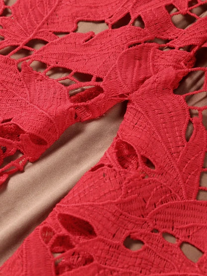 Lace Crochet Bow Tie Dress