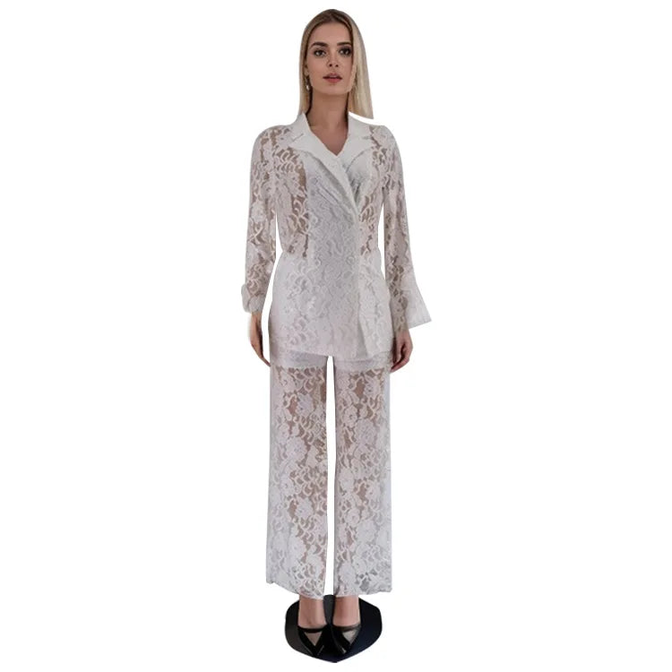 Chic Lace Power Suit for boss lady