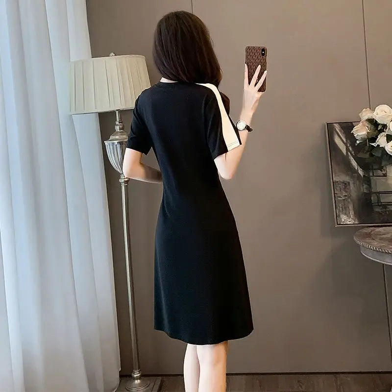 French Fashion Black White Dress Old Money Quiet luxury Mini - Shellss