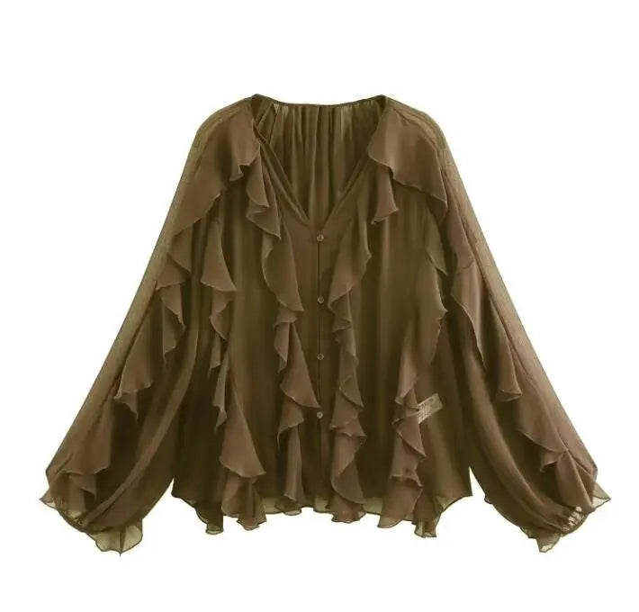 Summer Ruffle frills Top - Shellss