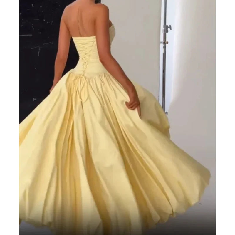 1 Butter Yellow Bubble Maxi dress