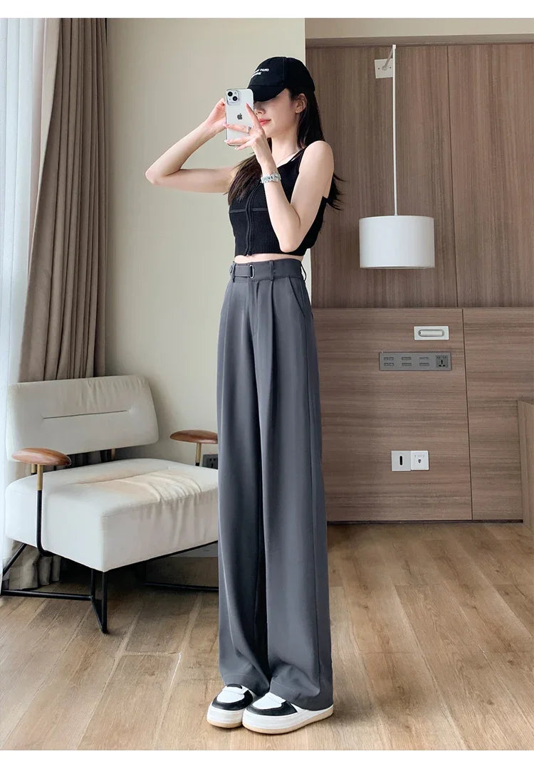 High Waist Suit Wide Leg Loose Trousers