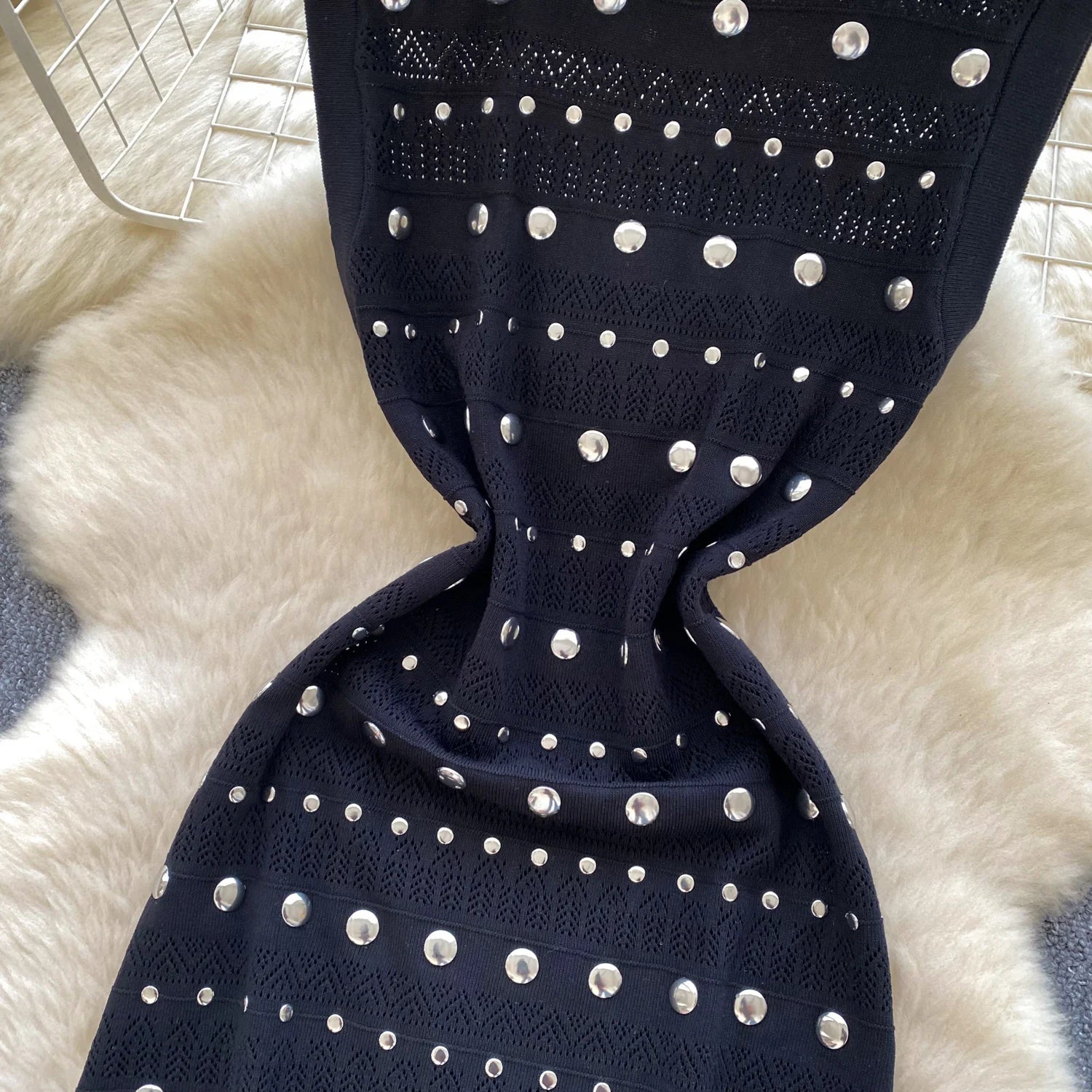 Sandro Riveted Black Dior Dress - Shellss