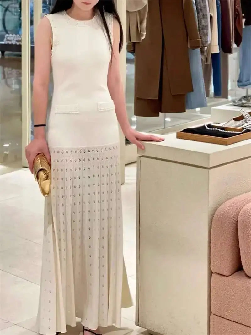 Sandro pearl knit dress