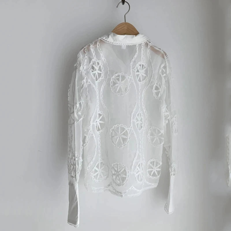 Embroidery lace royal lake como Shirt