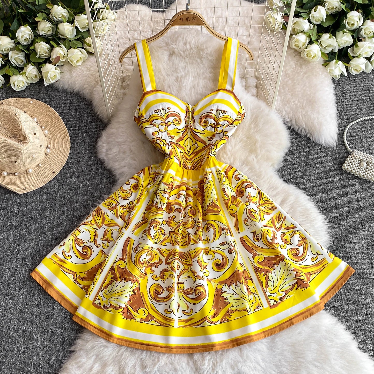 Runway Summer Holiday Golden Yellow Dolce Dress