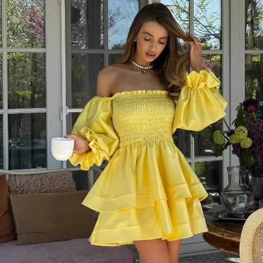 1 One-Shoulder Mini Dress Sexy Spicy