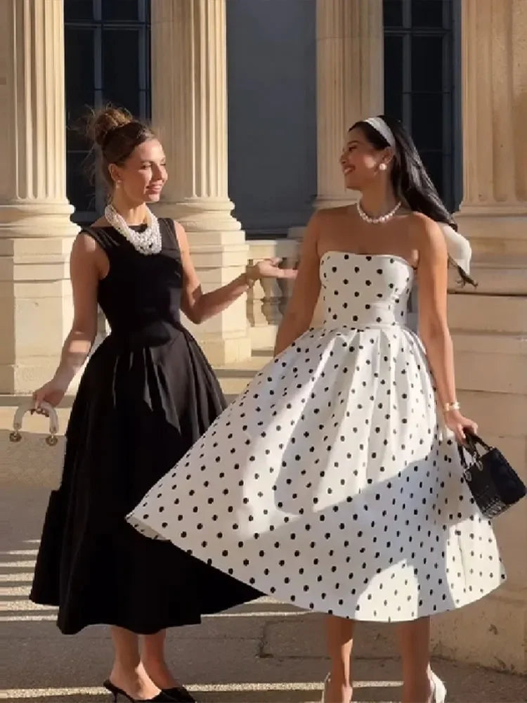 Elegant Polka Dot Midi