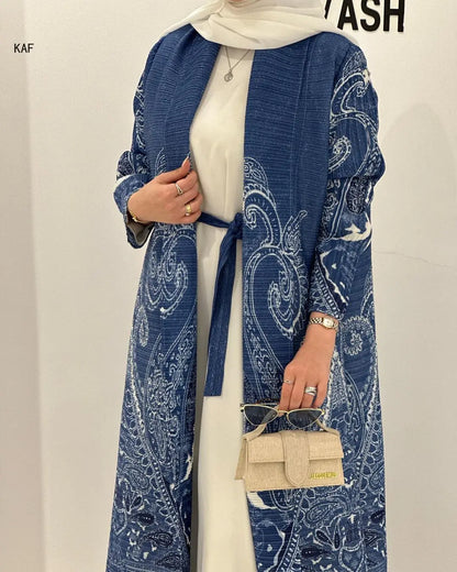 Modern Ramadan Kaftan with Waist Belt