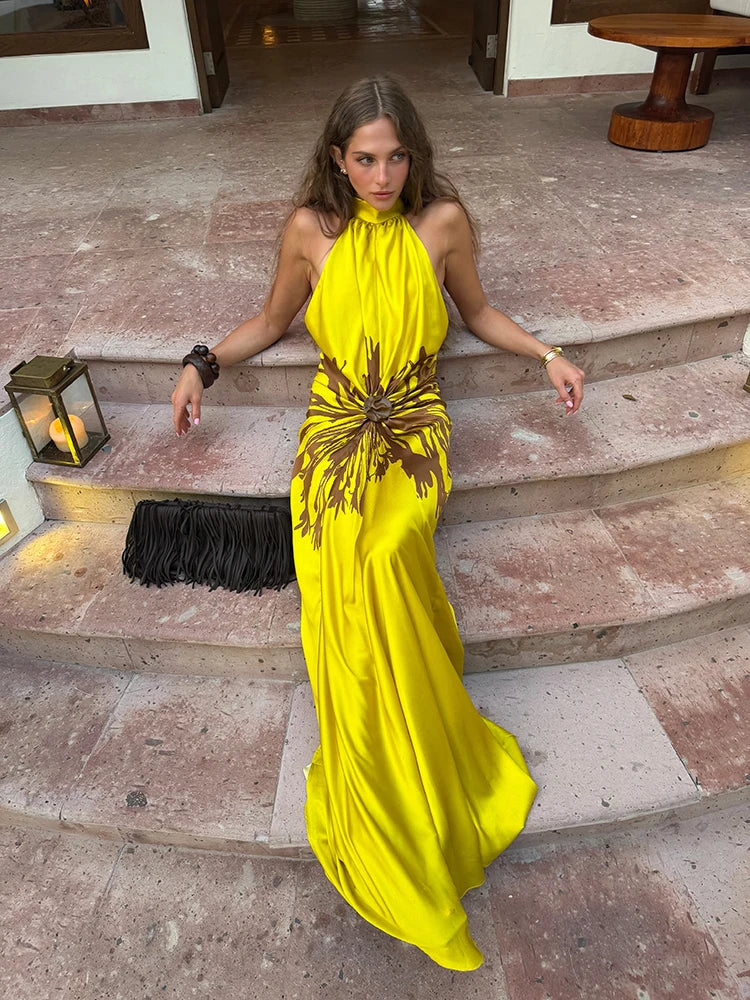 Yellow Dress Brown Knot