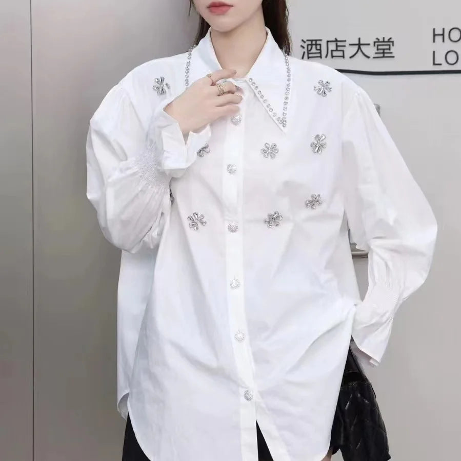 Diamonds Embroidery Cotton shirt