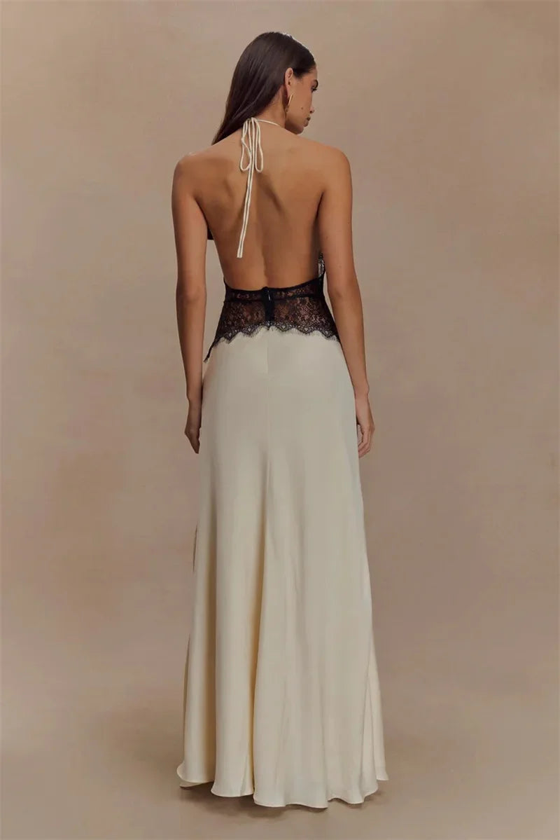 Summer Backless Halter Princess Dress