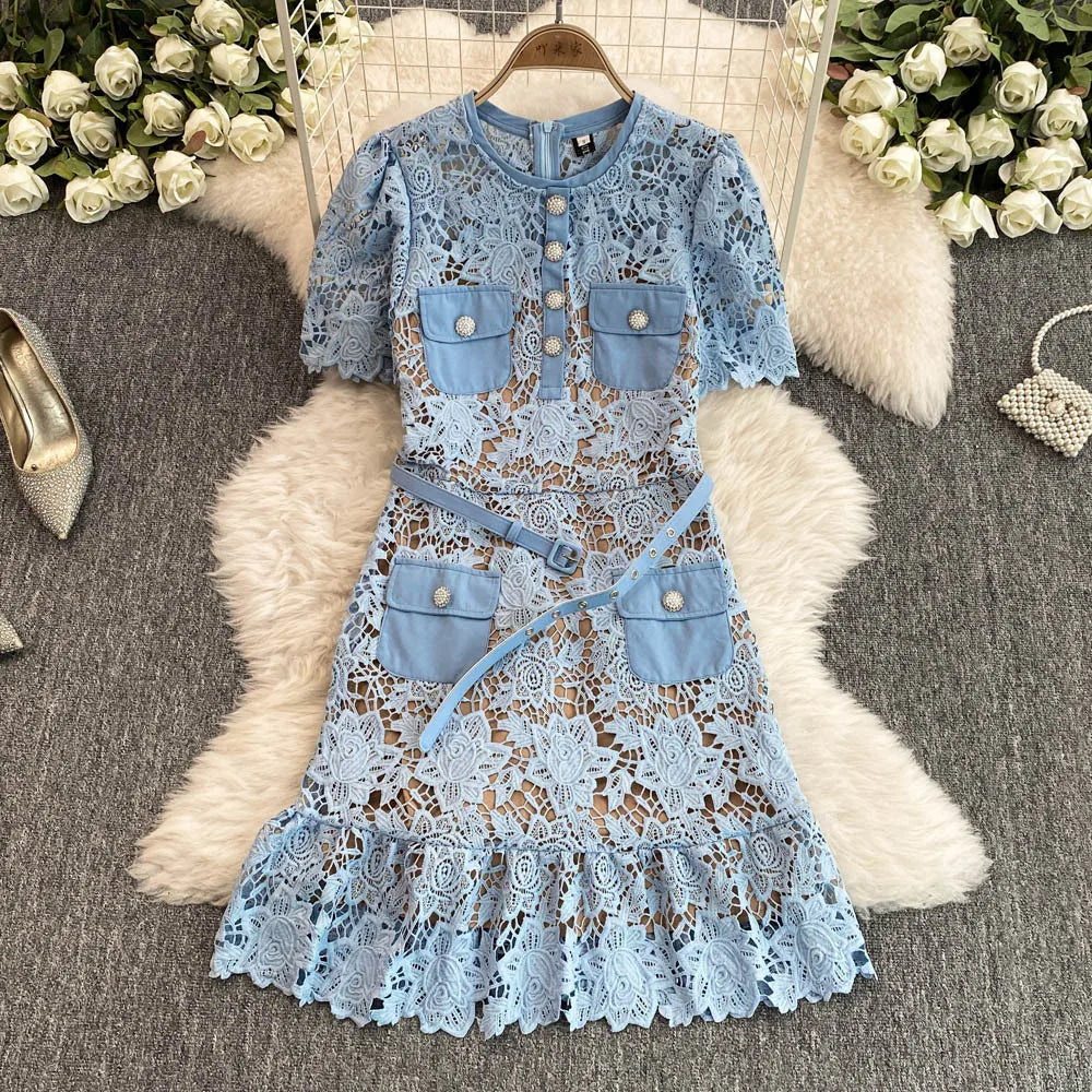 Lace Embroidery Fishtail Party Dresses
