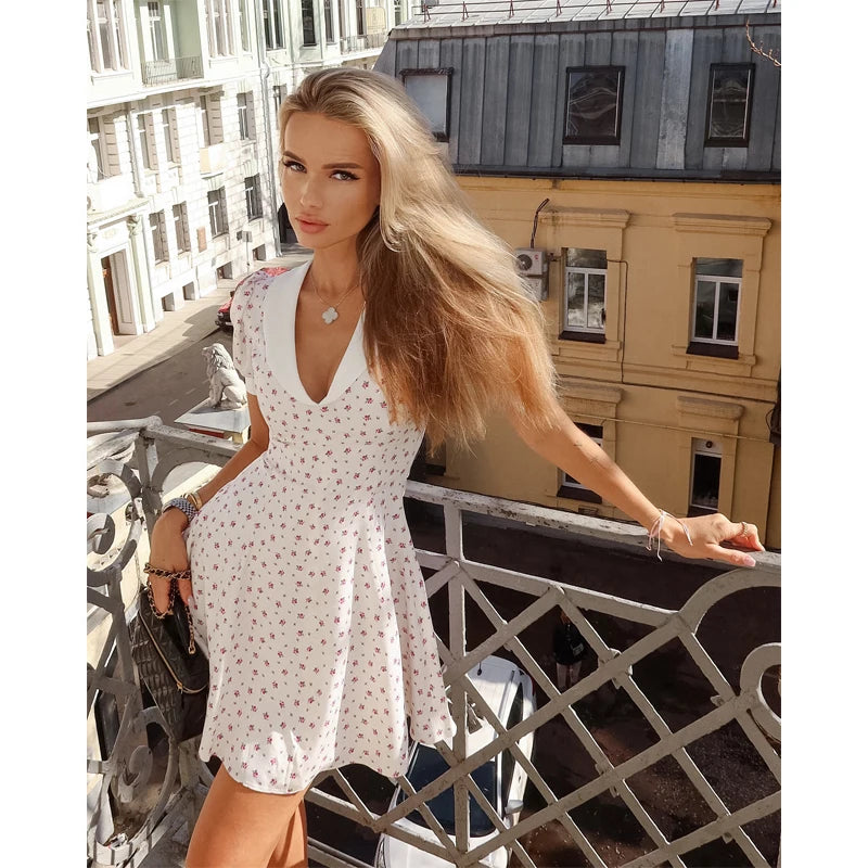 Corset Fishbone green line summer dress