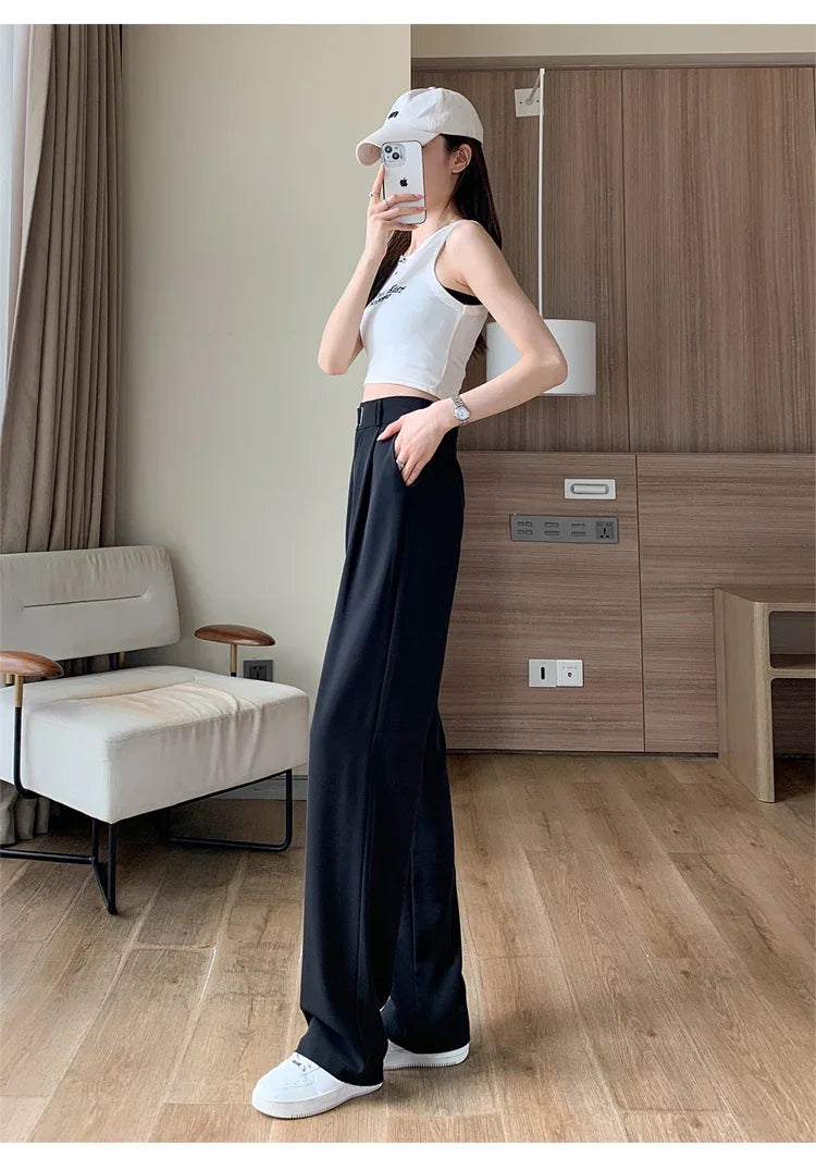 High Waist Suit Wide Leg Loose Trousers