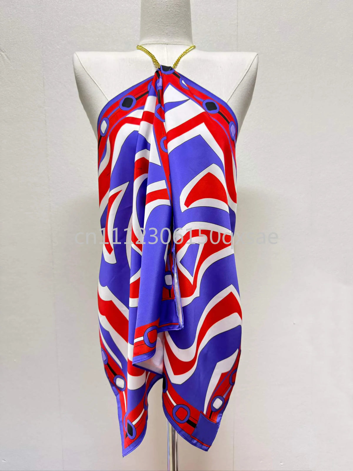 Luxury Design Women's Blue Dress Sets with Designer Signature Letter Logo Luxury Brand Lady Sexy Sleeveless Halter Tops Sets - Shellss