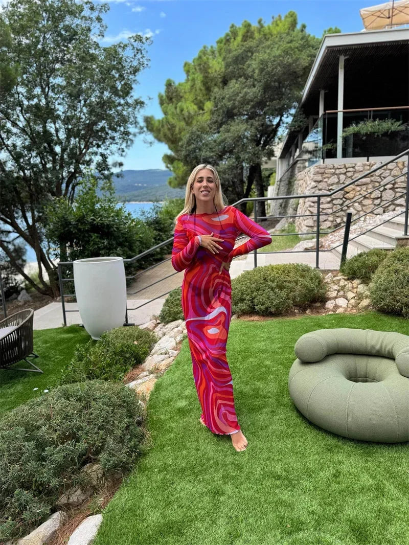 Elegant Striped Cover up Pucci