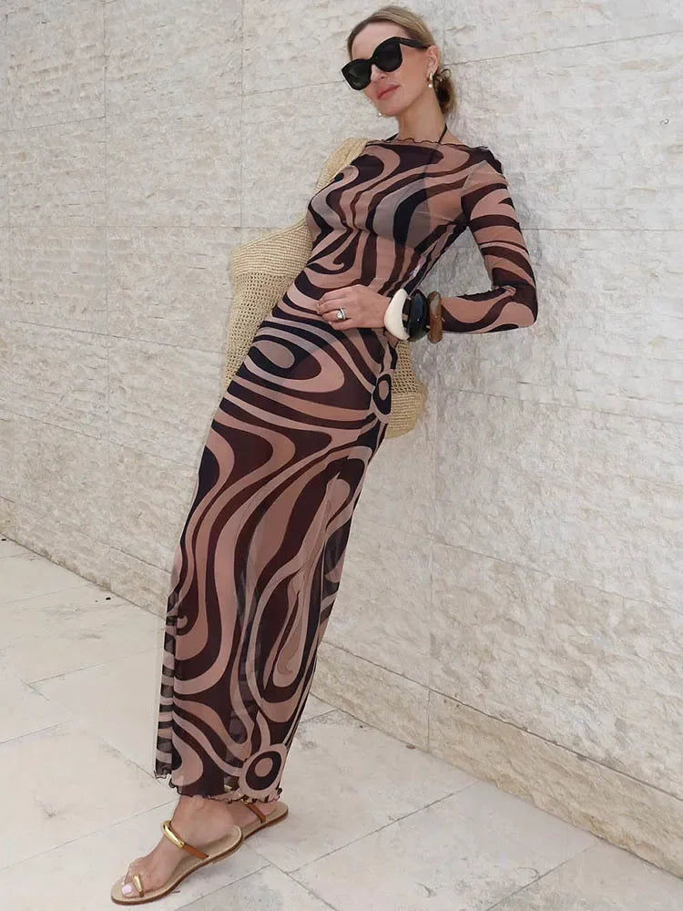 Elegant Striped Cover up Pucci