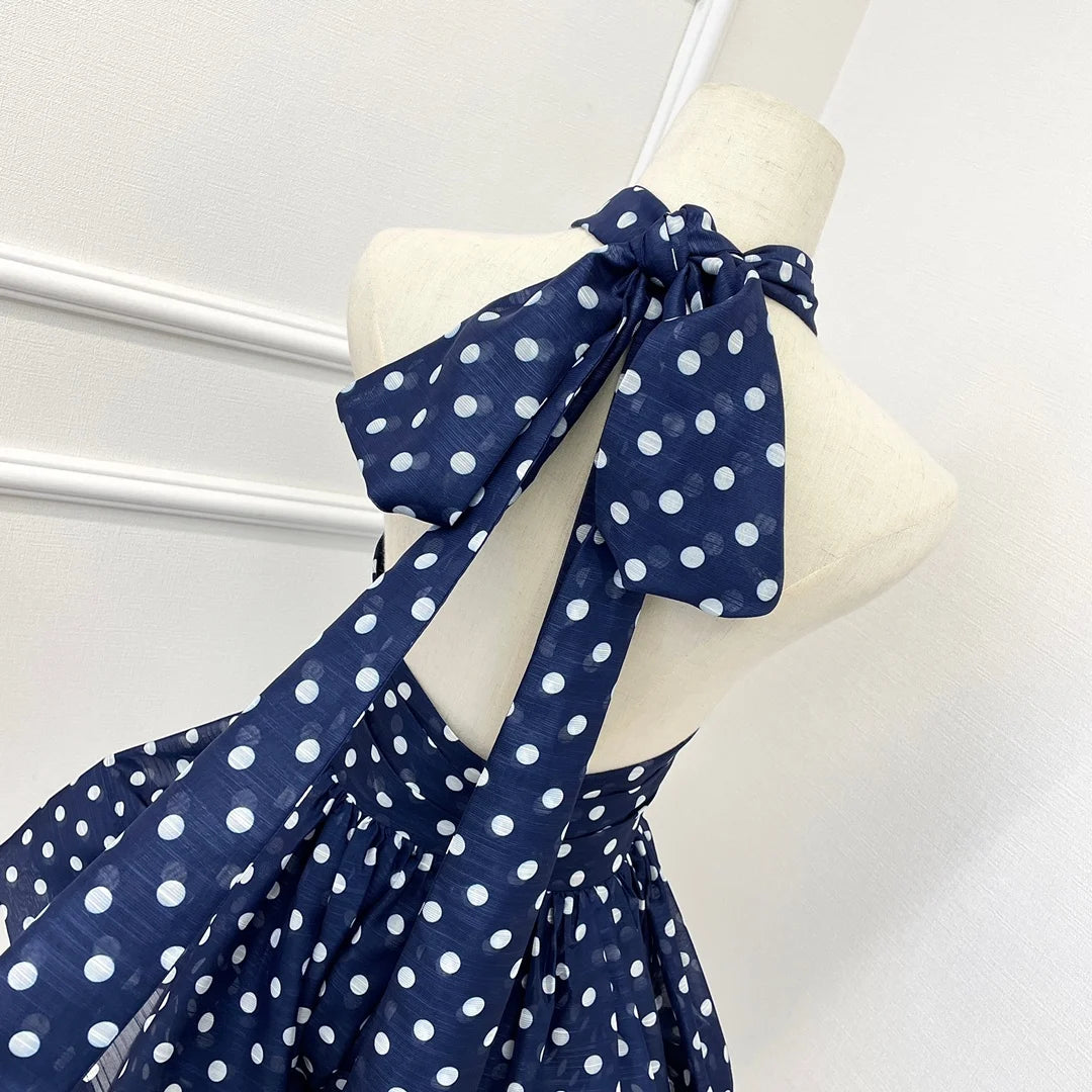 Vintage polka dots navy Dress