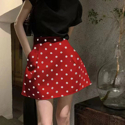 Victorian Polka Dot High Waist Puffy Skirt