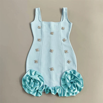 Ruffles  Bandage Dress Club Party Mini Dresses