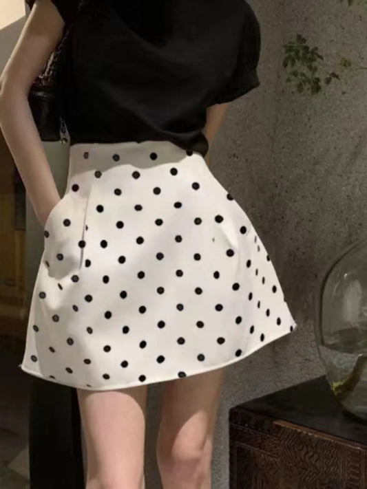Victorian Polka Dot High Waist Puffy Skirt