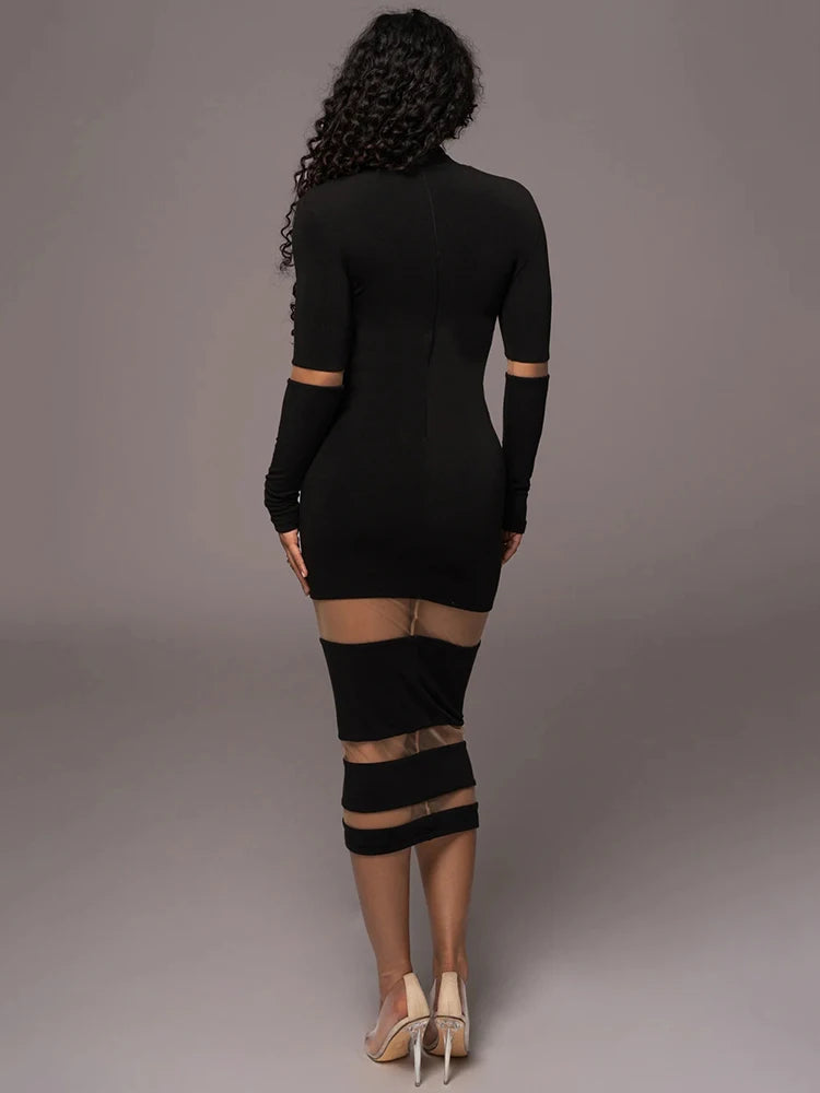 Mozision Patchwork Bodycon Sexy Premium