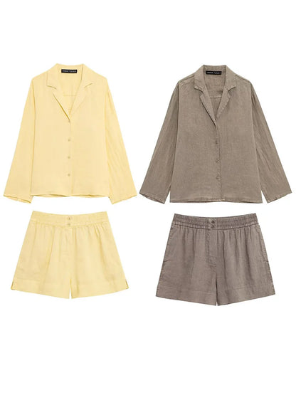 Yellow Summer shorts co ord set