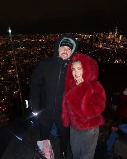 Solid Color Hooded faux Fur