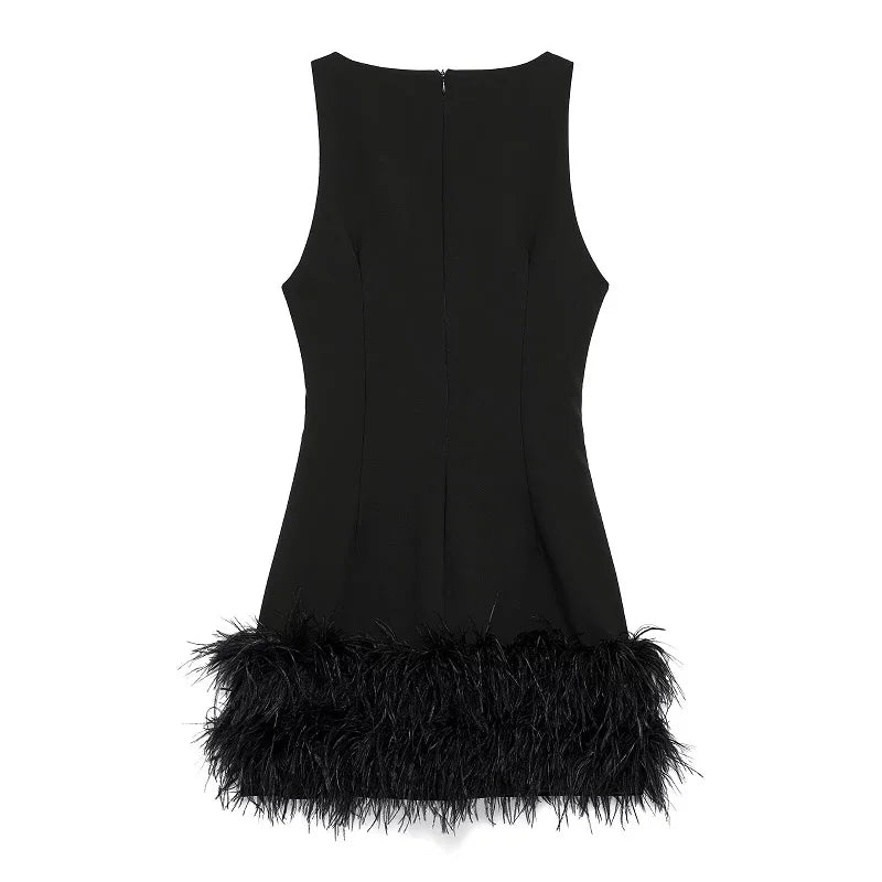 Feather Mini Dress - Shellss