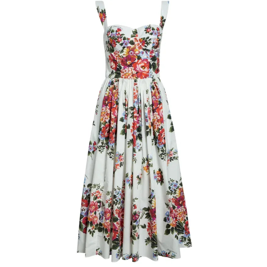 Romantic Holiday Style Floral Print Wrap Dress Slimming Waist Long Skirt Summer New Arrival Elegant Fashionable Midi Dress