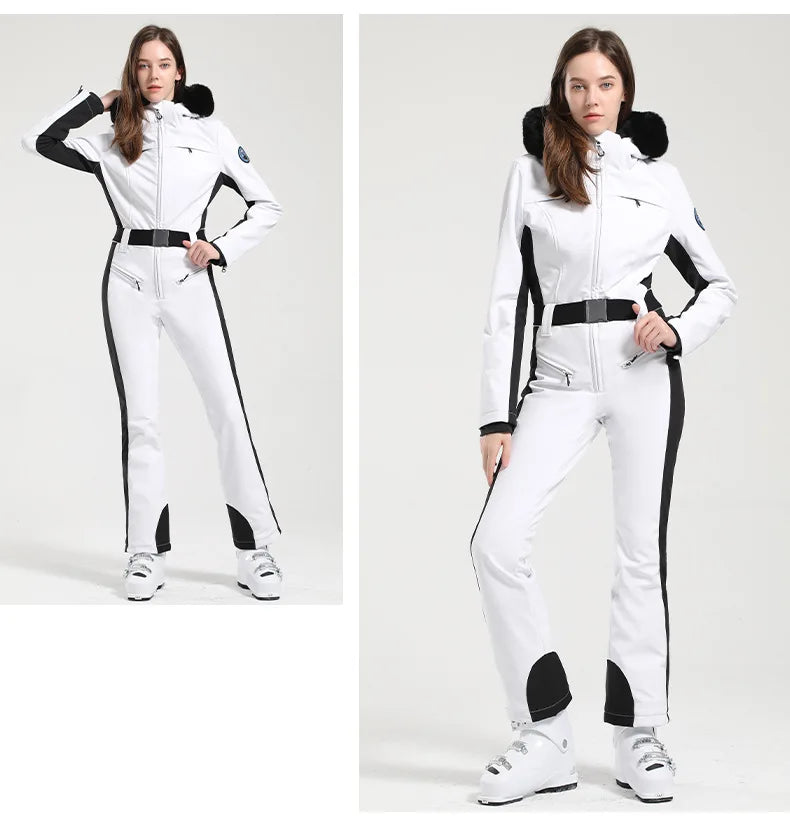 One-Piece Ski Suit Thickened Thermal Snowboard Jacket Jumpsuits